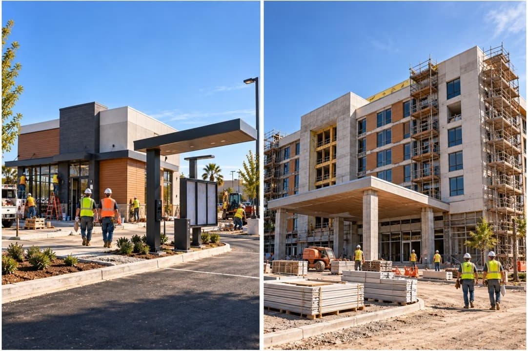 National brand retail and hospitality construction sites