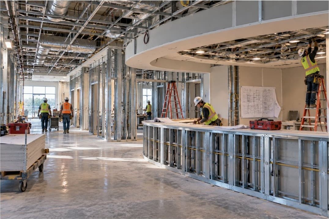 Commercial tenant improvement build-out in progress